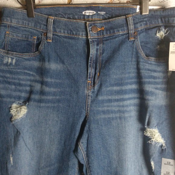 NWT Old Navy Boyfriend Denim Jean Pant Sz 12. Dist - Picture 4 of 16
